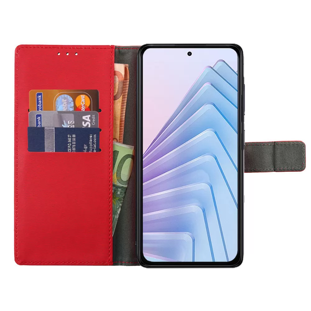 VOLTE-TEL ALLURE ΘΗΚΗ XIAOMI REDMI NOTE 14 5G 6.67in  MAGNET BOOK STAND CLIP RED - Image 6