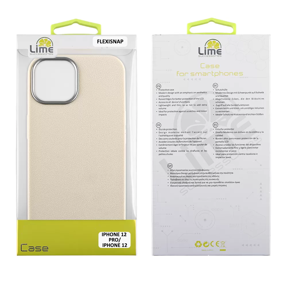 LIME FLEXISNAP TPU ΘΗΚΗ IPHONE 12 PRO/IPHONE 12 6.1in CAMERA GUARD OFF WHITE - Image 2