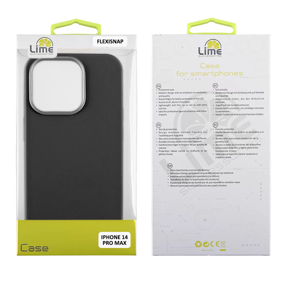 LIME FLEXISNAP TPU ΘΗΚΗ IPHONE 14 PRO MAX 6.7in CAMERA GUARD BLACK - Image 2