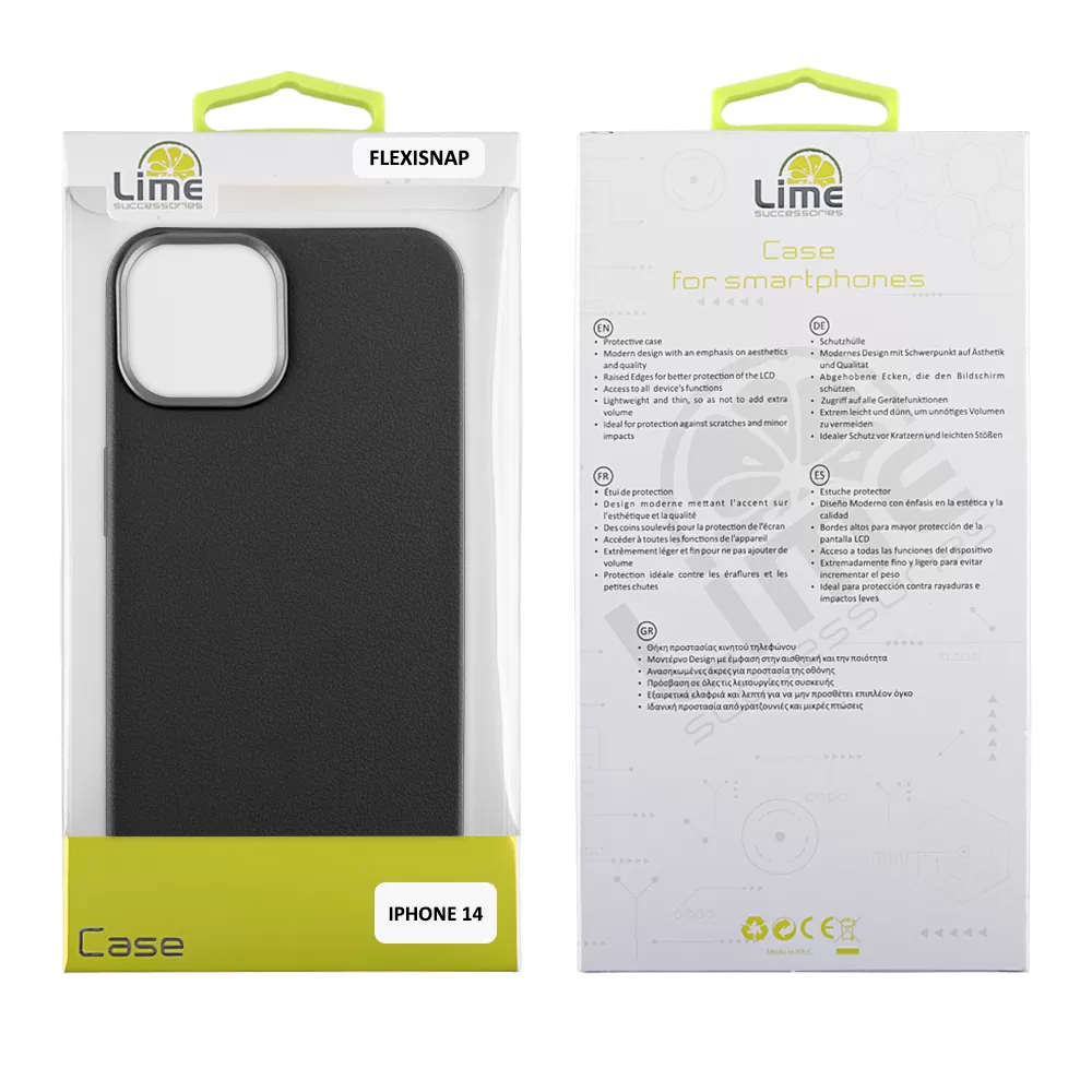 LIME FLEXISNAP TPU ΘΗΚΗ IPHONE 14 6.1in CAMERA GUARD BLACK - Image 2