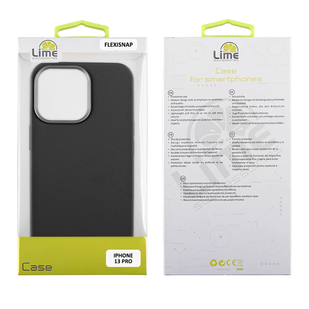 LIME FLEXISNAP TPU ΘΗΚΗ IPHONE 13 PRO 6.1in CAMERA GUARD BLACK - Image 2