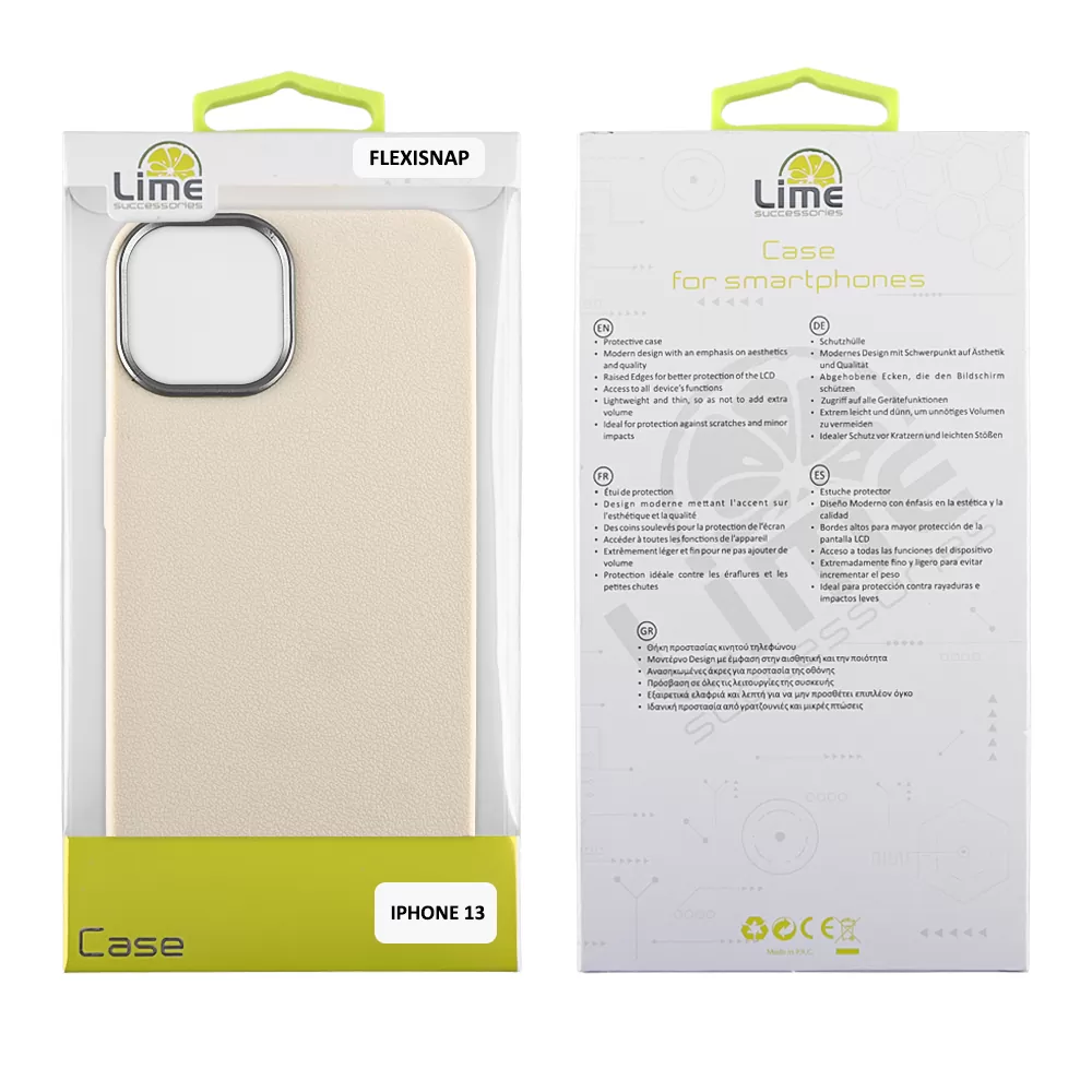 LIME ΘΗΚΗ IPHONE 13 6.1" FLEXISNAP TPU CAMERA GUARD OFF WHITE - Image 2