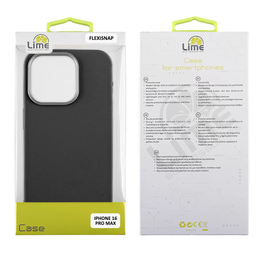 LIME FLEXISNAP TPU ΘΗΚΗ IPHONE 16 PRO MAX 6.9in CAMERA GUARD BLACK - Image 2