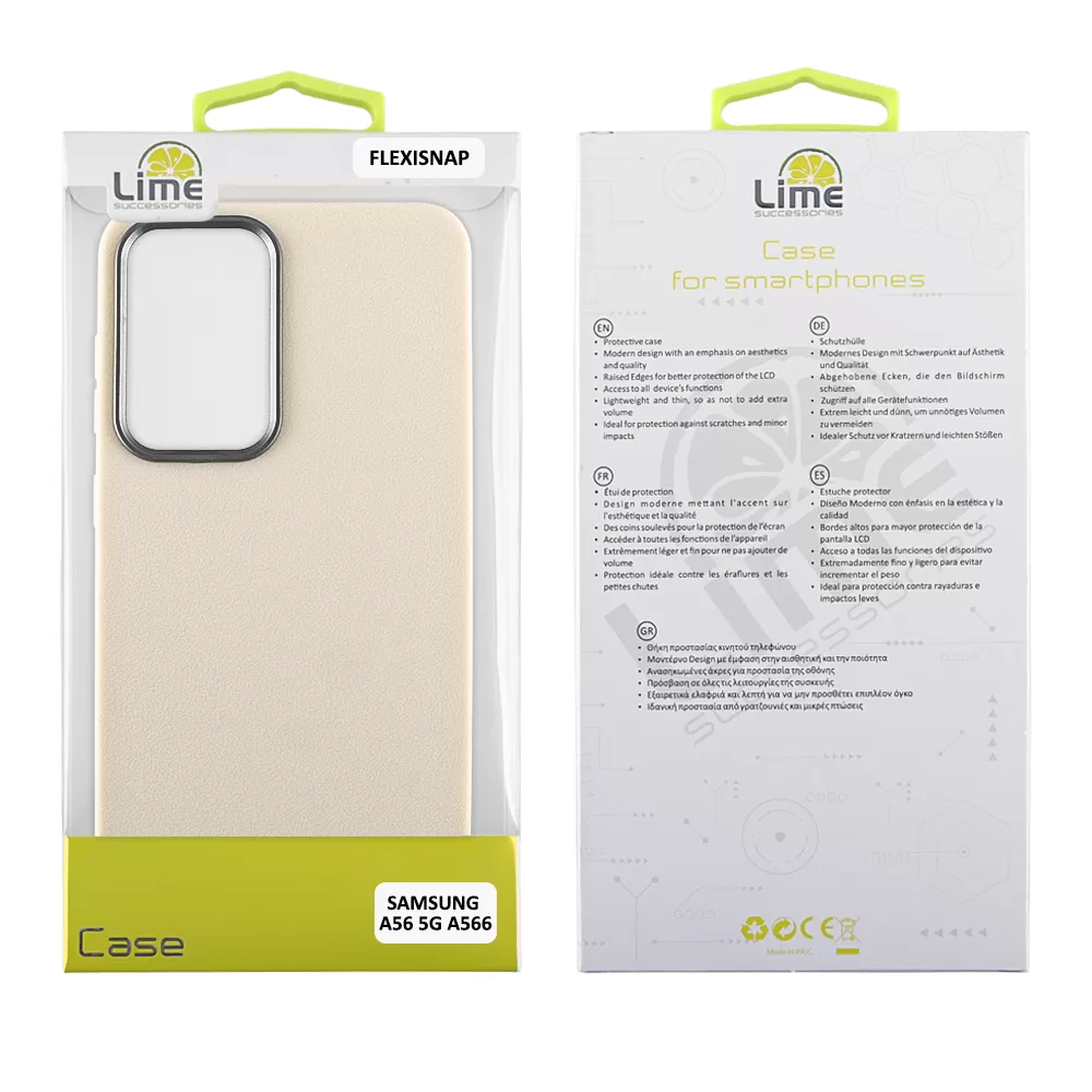 LIME ΘΗΚΗ SAMSUNG A56 5G A566 6.7" FLEXISNAP TPU CAMERA GUARD OFF WHITE - Image 2