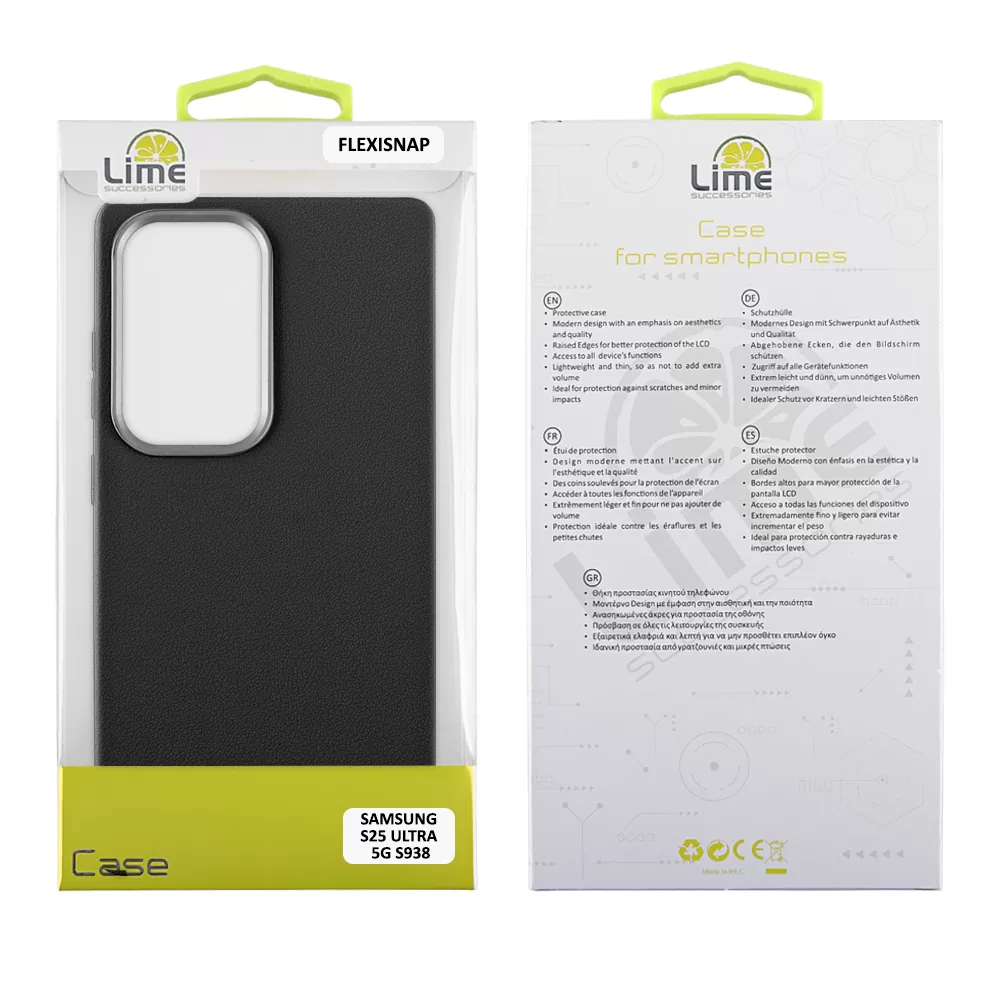 LIME FLEXISNAP TPU ΘΗΚΗ SAMSUNG S25 ULTRA 5G S938 6.9in CAMERA GUARD BLACK - Image 2