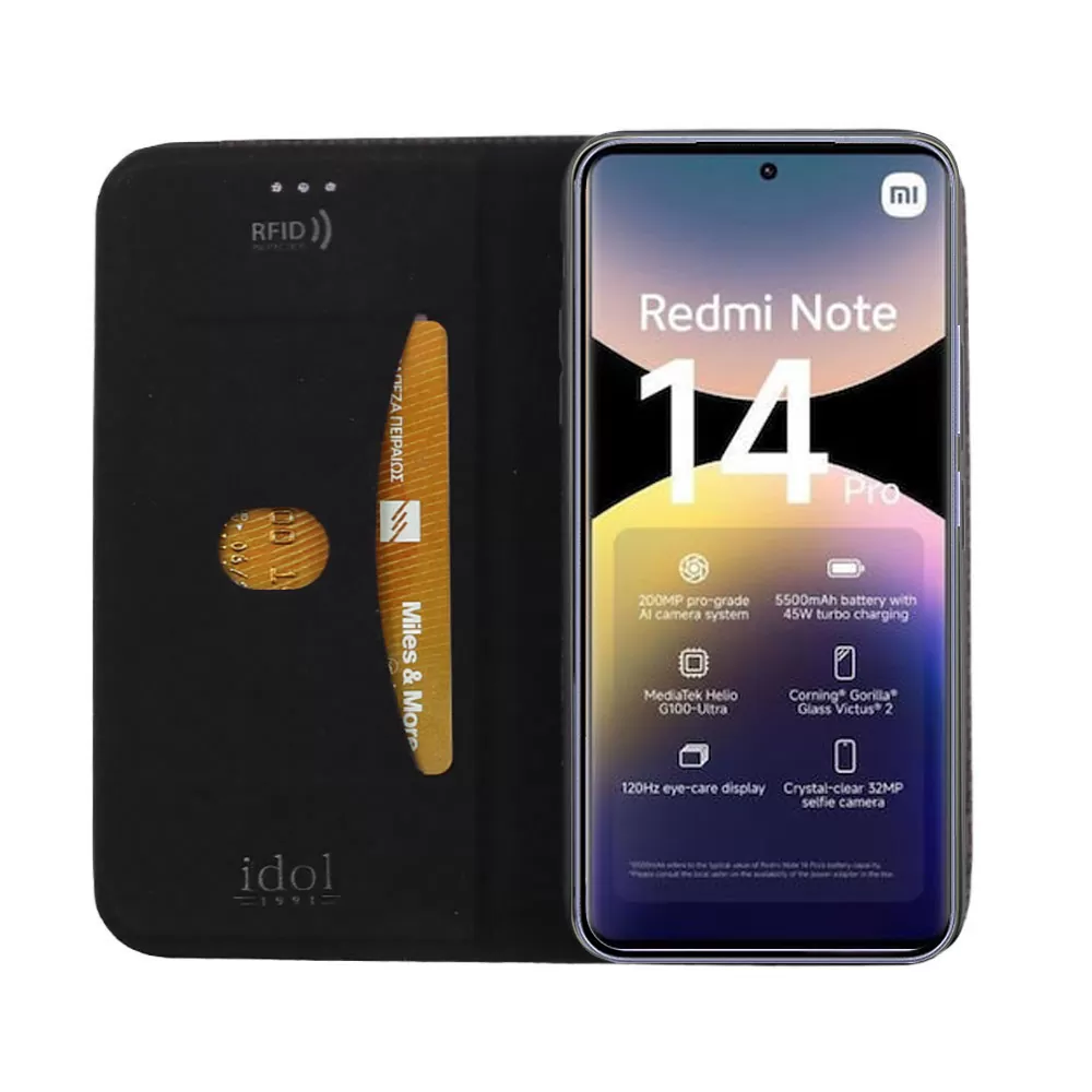 IDOL 1991 ELITE ΘΗΚΗ XIAOMI REDMI NOTE 14 PRO 4G 6.67in  ANTI-RFID BOOK STAND BLACK - Image 7