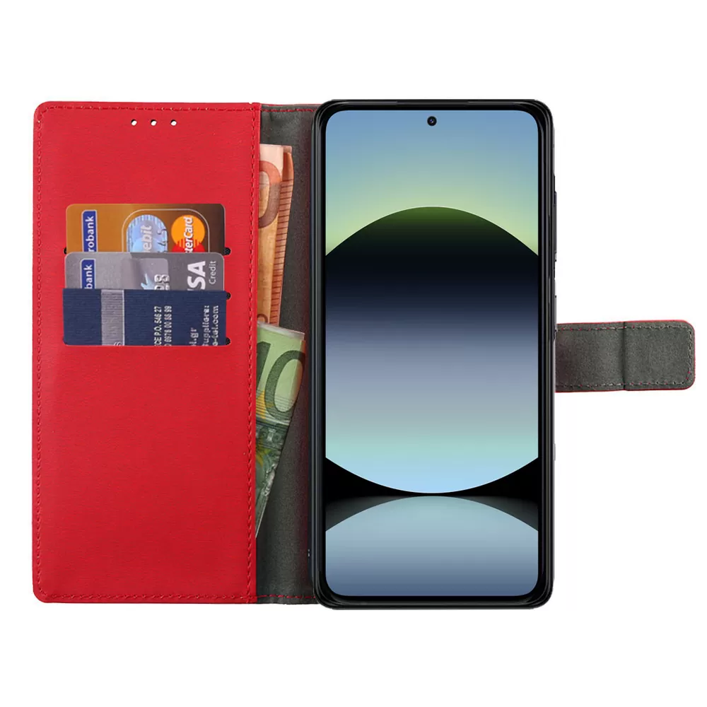 VOLTE-TEL ALLURE ΘΗΚΗ XIAOMI REDMI NOTE 14 4G 6.67in  MAGNET BOOK STAND CLIP RED - Image 6
