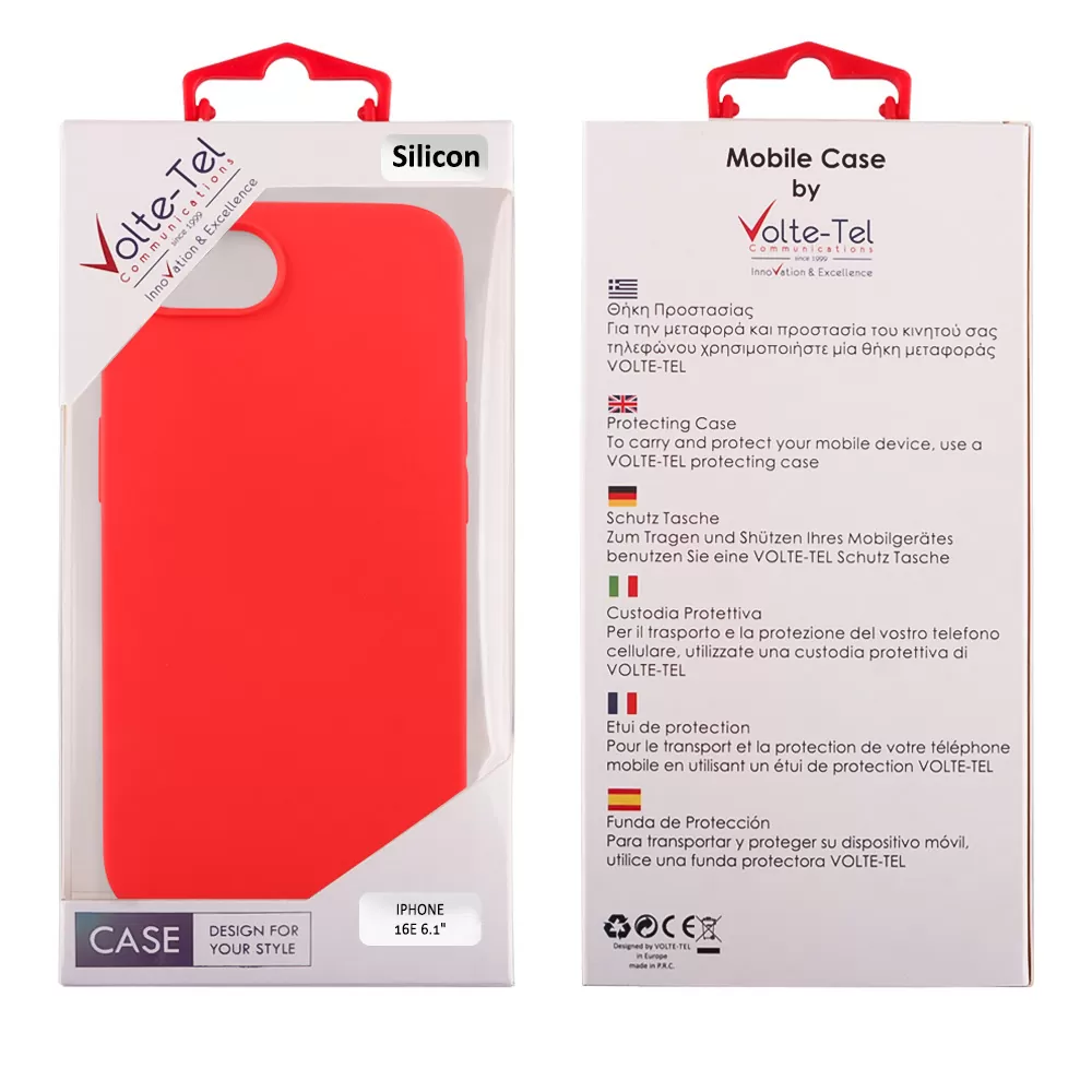 VOLTE-TEL SILICON TPU ΘΗΚΗ IPHONE 16E/ IPHONE 17E 6.1in  CAMERA GUARD RED - Image 2