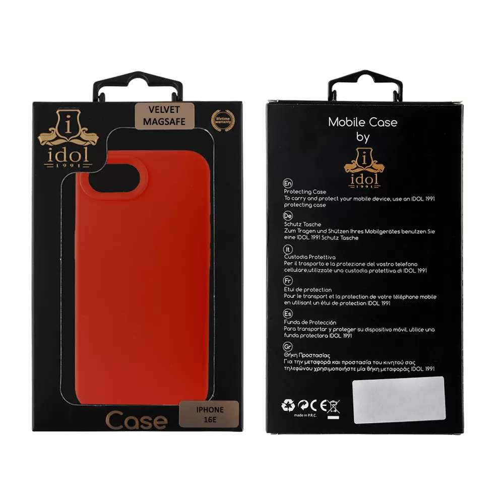 IDOL 1991 VELVET ELITE TPU ΘΗΚΗ IPHONE 16E/ IPHONE 17E 6.1in  4 SIDE CAMERA GUARD RED - Image 2