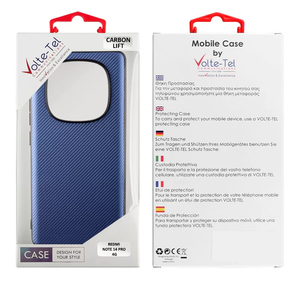 VOLTE-TEL CARBON LIFT ΘΗΚΗ XIAOMI REDMI NOTE 14 PRO 4G 6.67in  CAMERA GUARD BLUE - Image 2