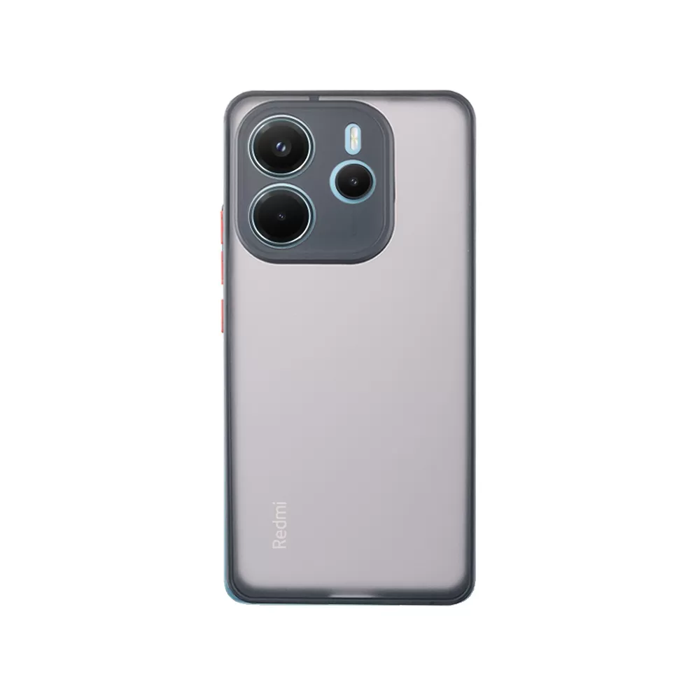 LIME HARDSHELL FUSION ΘΗΚΗ XIAOMI REDMI NOTE 14 4G 6.67in  FULL CAMERA PROTECTION BLACK WITH RED KEYS - Image 6