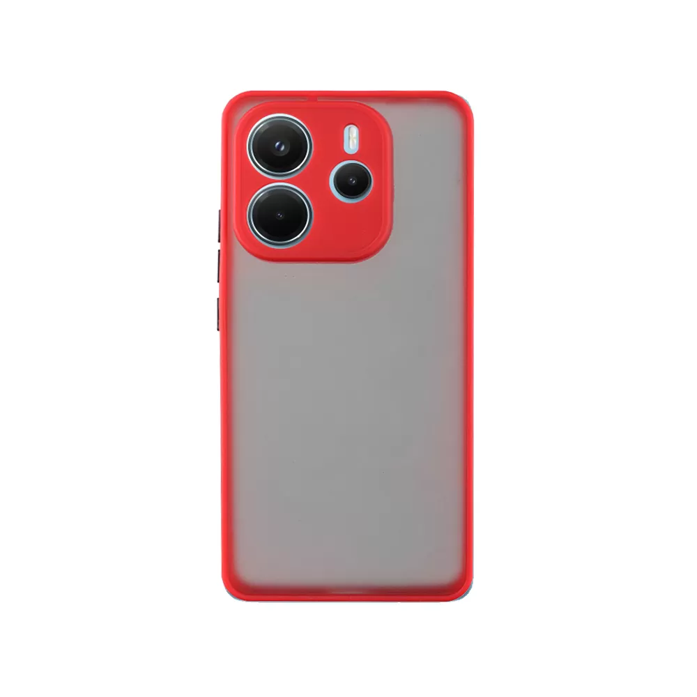 LIME HARDSHELL FUSION ΘΗΚΗ XIAOMI REDMI NOTE 14 4G 6.67in  FULL CAMERA PROTECTION RED WITH BLACK KEYS - Image 6