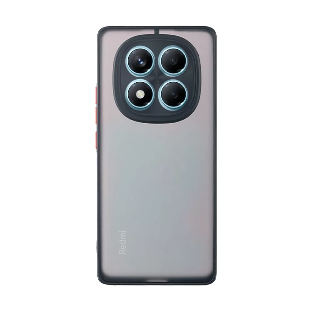 LIME HARDSHELL FUSION ΘΗΚΗ XIAOMI REDMI NOTE 14 PRO 4G 6.67in  FULL CAMERA PROTECTION BLACK WITH RED KEYS - Image 6