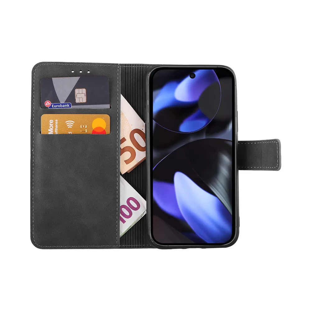 LIME ESSENTIAL ΘΗΚΗ GOOGLE PIXEL 10/PIXEL 10 PRO 5G 6.3in  MAGNET BOOK STAND CLIP GREY - Image 5