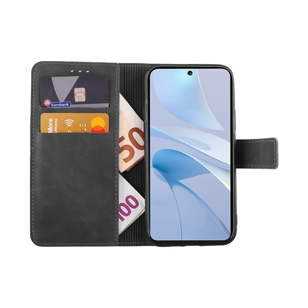 LIME ESSENTIAL ΘΗΚΗ HUAWEI NOVA 13i 6.7in  MAGNET BOOK STAND CLIP GREY - Image 5