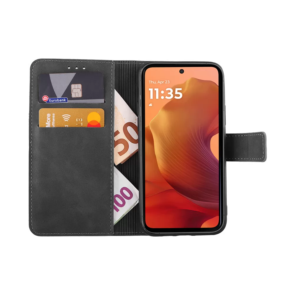 LIME ESSENTIAL ΘΗΚΗ MOTOROLA MOTO G15/G15 POWER 6.72in  MAGNET BOOK STAND CLIP GREY - Image 5