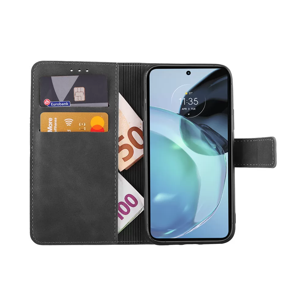 LIME ESSENTIAL ΘΗΚΗ MOTOROLA MOTO G72 6.6in  MAGNET BOOK STAND CLIP GREY - Image 5