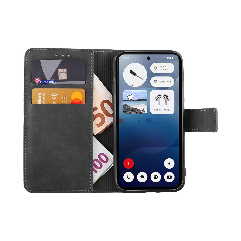 LIME ESSENTIAL ΘΗΚΗ NOTHING PHONE 3a 5G 6.77in  MAGNET BOOK STAND CLIP GREY - Image 5