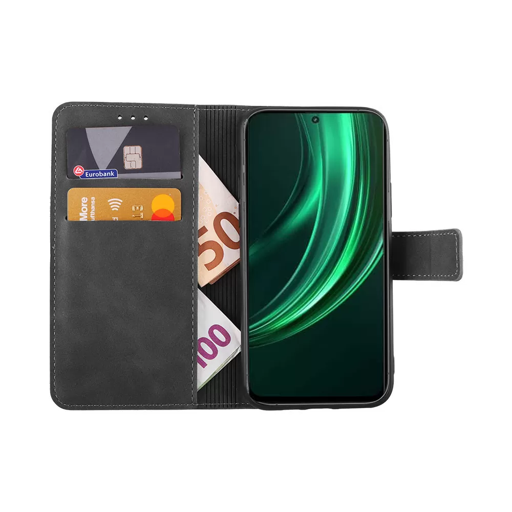 LIME ESSENTIAL ΘΗΚΗ REALME 14 PRO LITE 5G 6.7in  MAGNET BOOK STAND CLIP GREY - Image 5