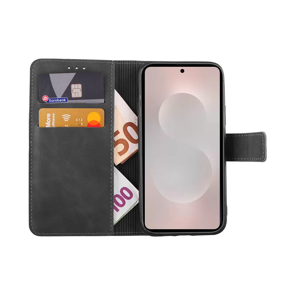 LIME ESSENTIAL ΘΗΚΗ SAMSUNG S25 EDGE 5G S937 6.66in  MAGNET BOOK STAND CLIP GREY - Image 5