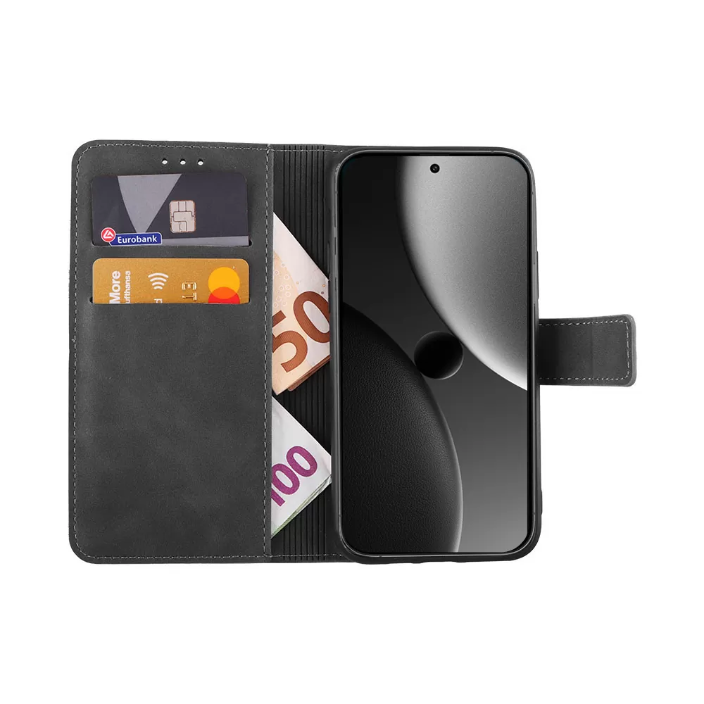LIME ESSENTIAL ΘΗΚΗ XIAOMI 15 ULTRA 5G 6.73in  MAGNET BOOK STAND CLIP GREY - Image 5