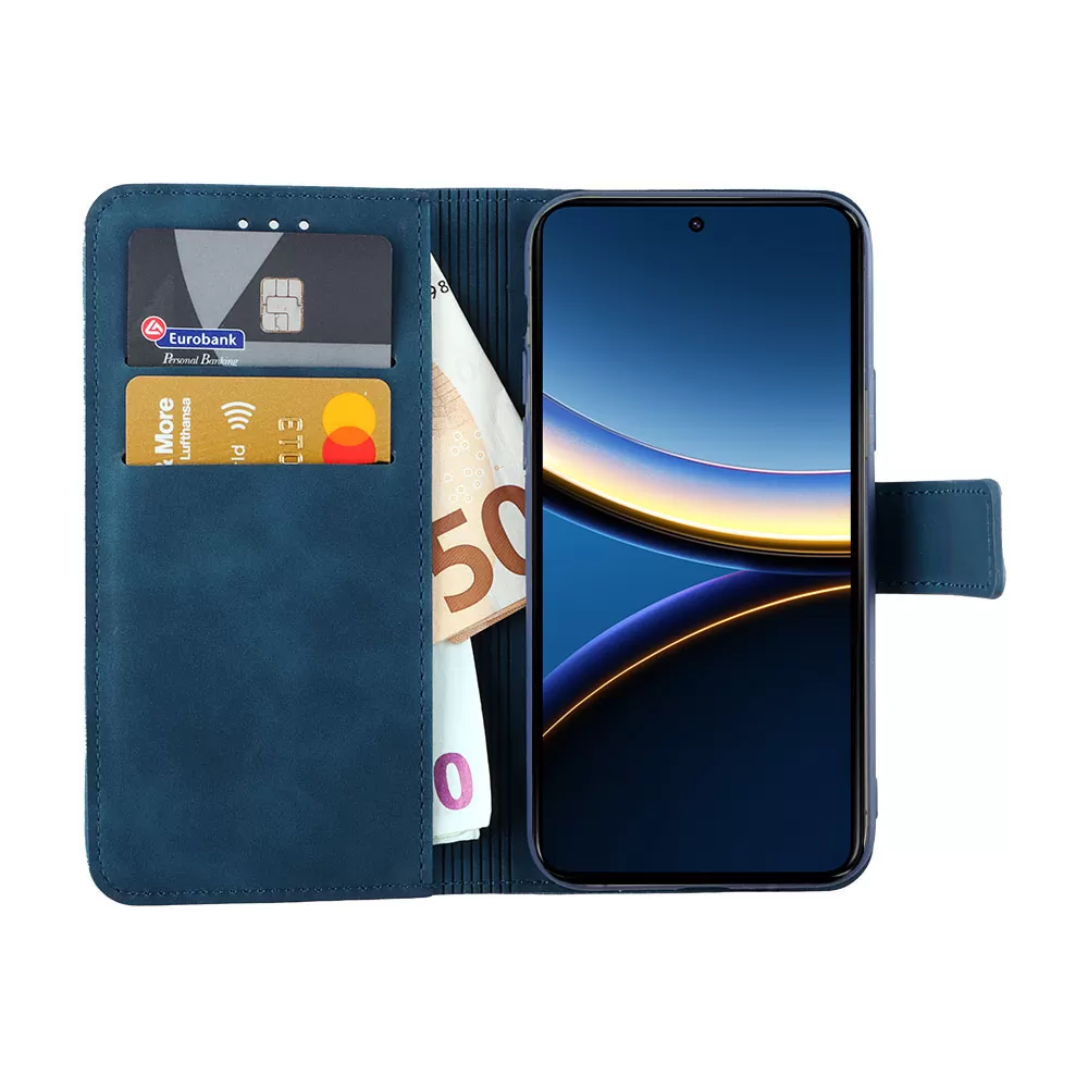 LIME ESSENTIAL ΘΗΚΗ XIAOMI POCO F7 PRO 6.67in  MAGNET BOOK STAND CLIP DARK BLUE - Image 5