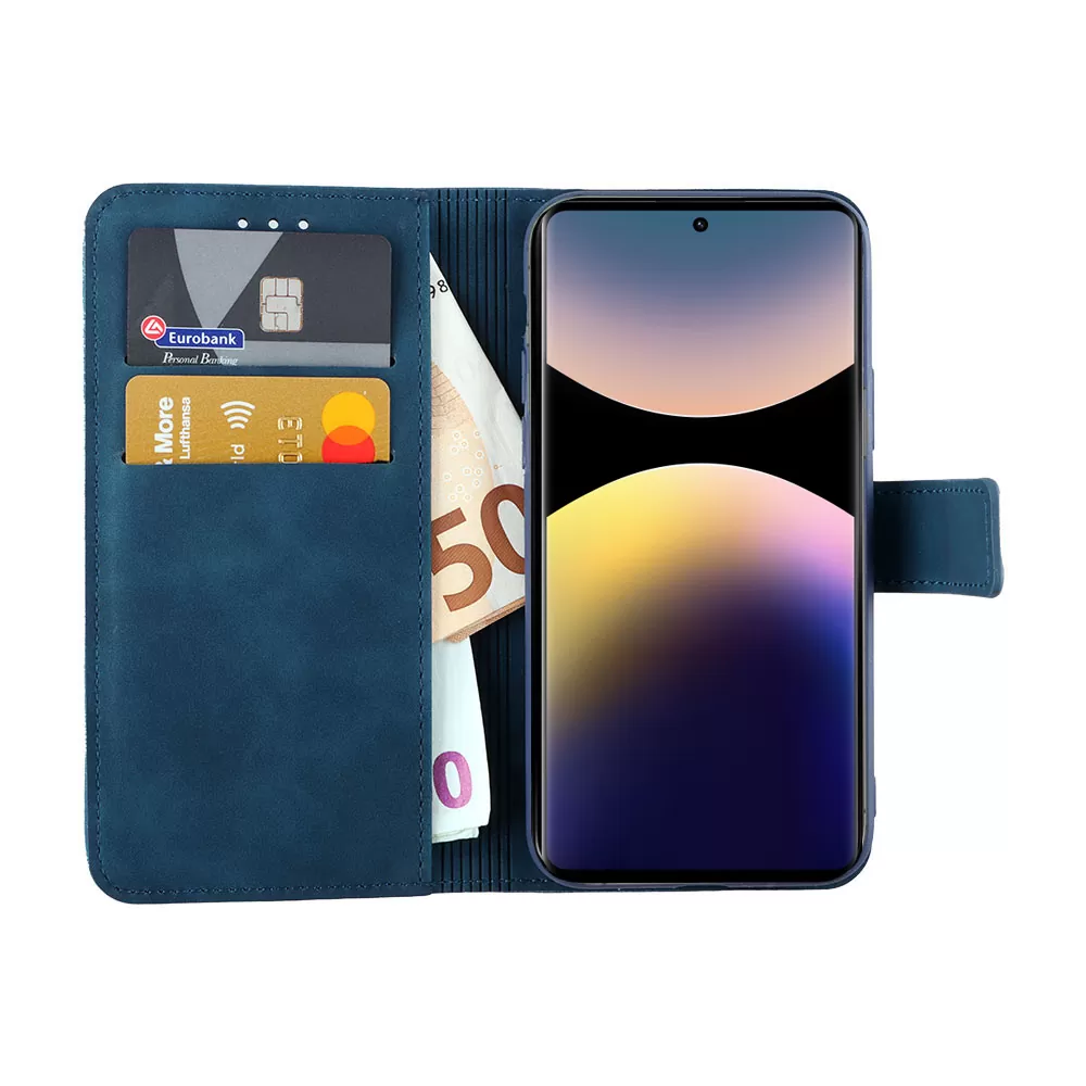 LIME ESSENTIAL ΘΗΚΗ XIAOMI REDMI NOTE 14 PRO 4G 6.67in  MAGNET BOOK STAND CLIP DARK BLUE - Image 5