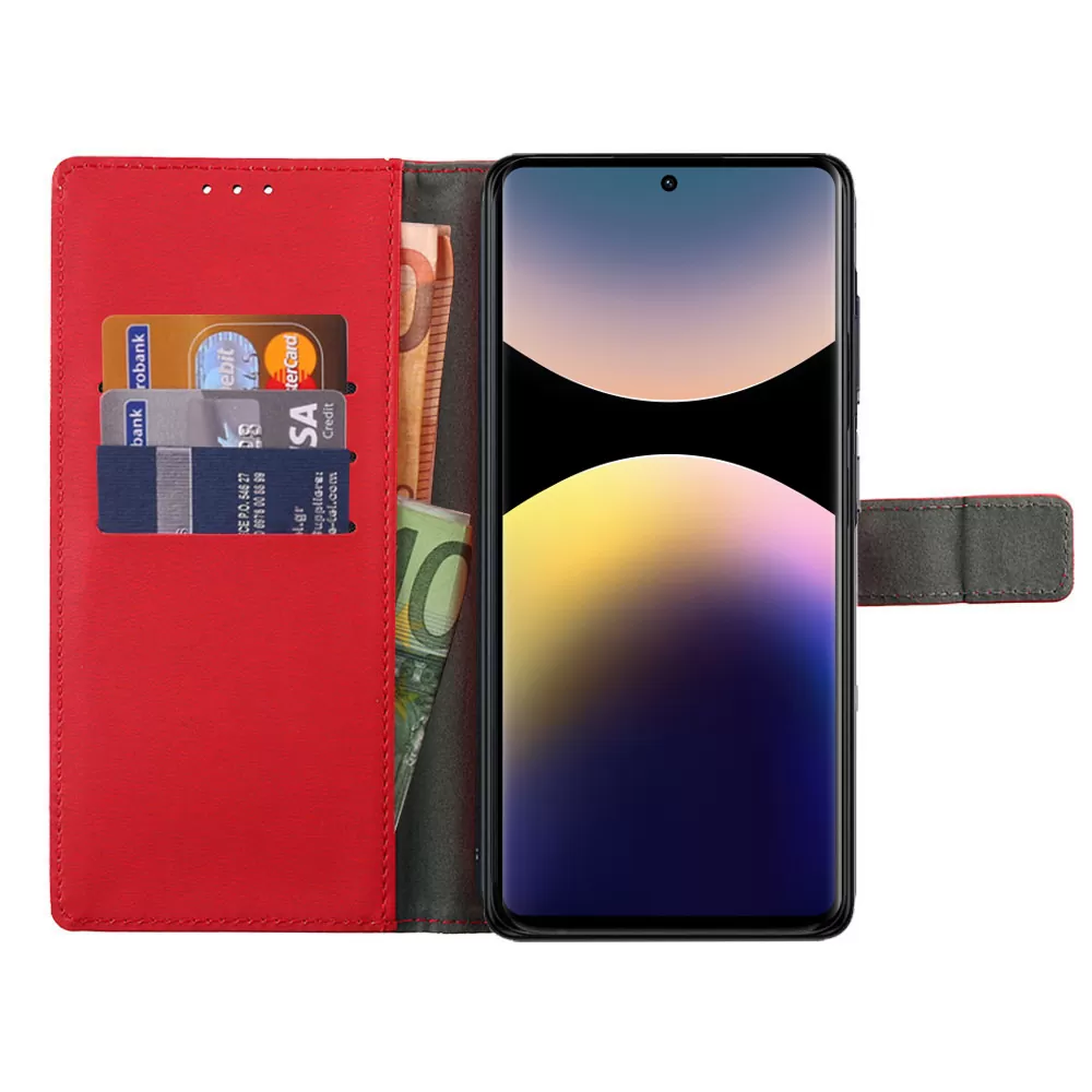 VOLTE-TEL ALLURE ΘΗΚΗ XIAOMI REDMI NOTE 14 PRO 4G 6.67in  MAGNET BOOK STAND CLIP RED - Image 6