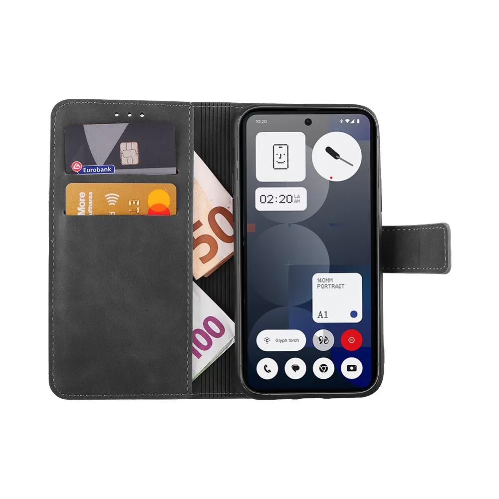 LIME ESSENTIAL ΘΗΚΗ NOTHING PHONE 3a PRO 5G 6.77in  MAGNET BOOK STAND CLIP GREY - Image 5