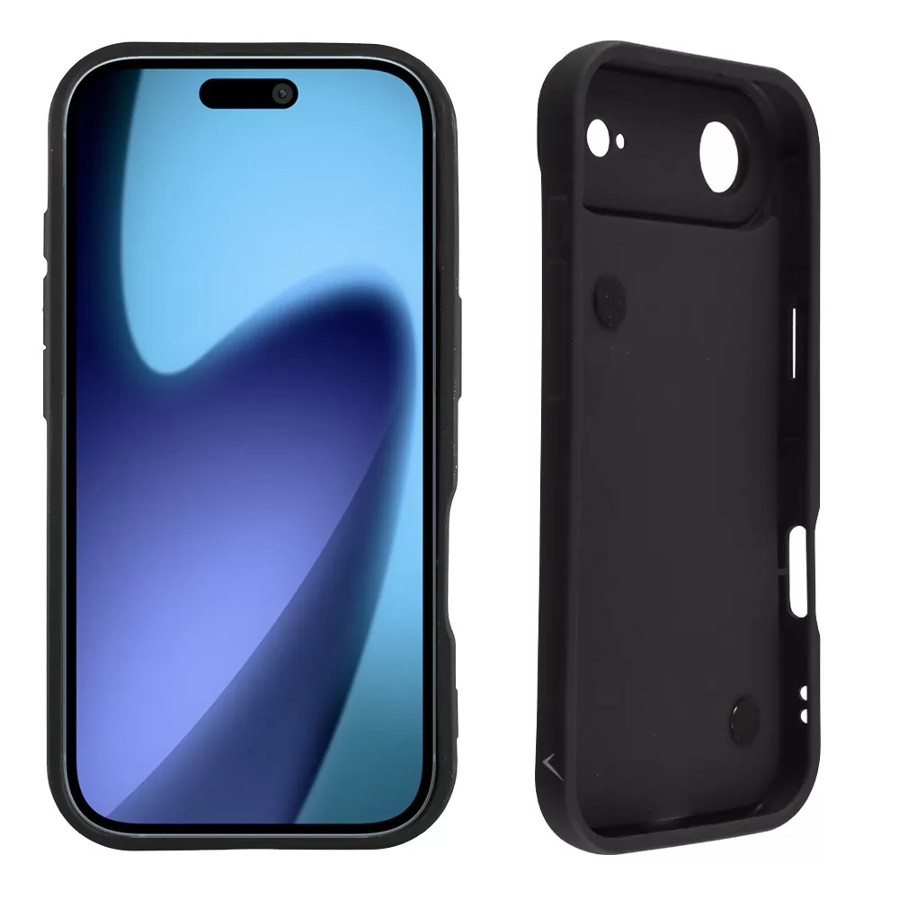 VOLTE-TEL SILICON TPU WITH STRAP ΘΗΚΗ IPHONE 17 AIR 6.5in  FULL CAMERA PROTECTION BLACK WITH BLACK HEARTS - Image 3