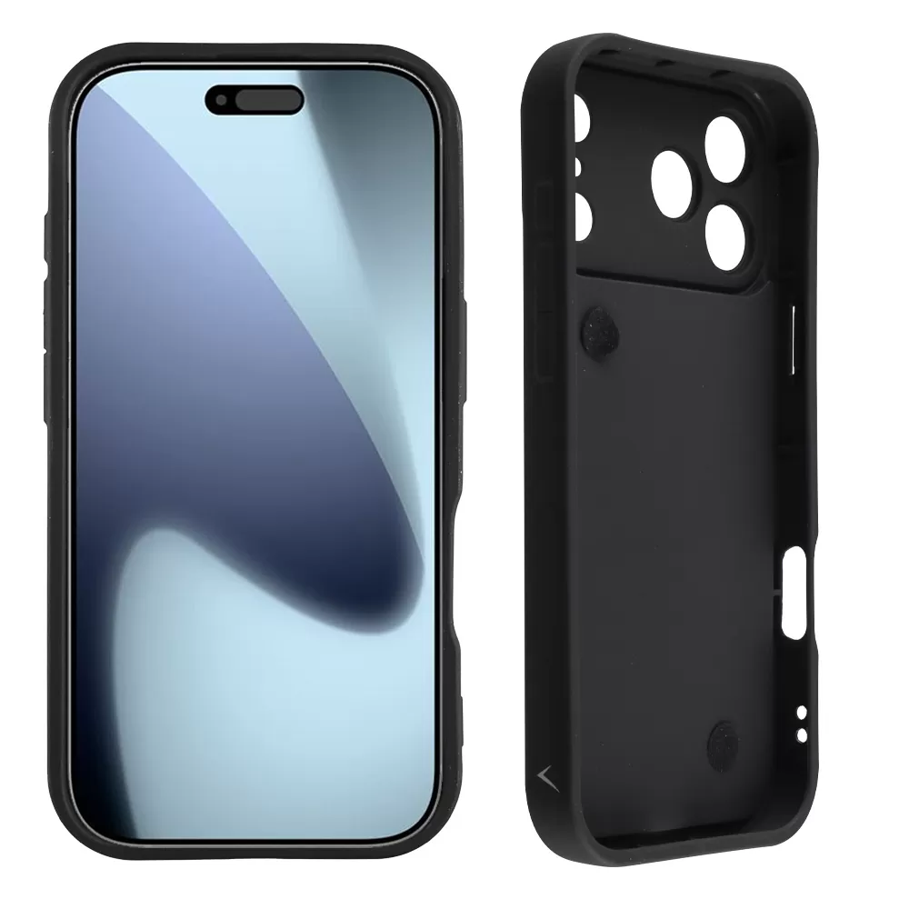 VOLTE-TEL SILICON TPU WITH STRAP ΘΗΚΗ IPHONE 17 PRO 6.3in  FULL CAMERA PROTECTION BLACK WITH BLACK HEARTS - Image 3