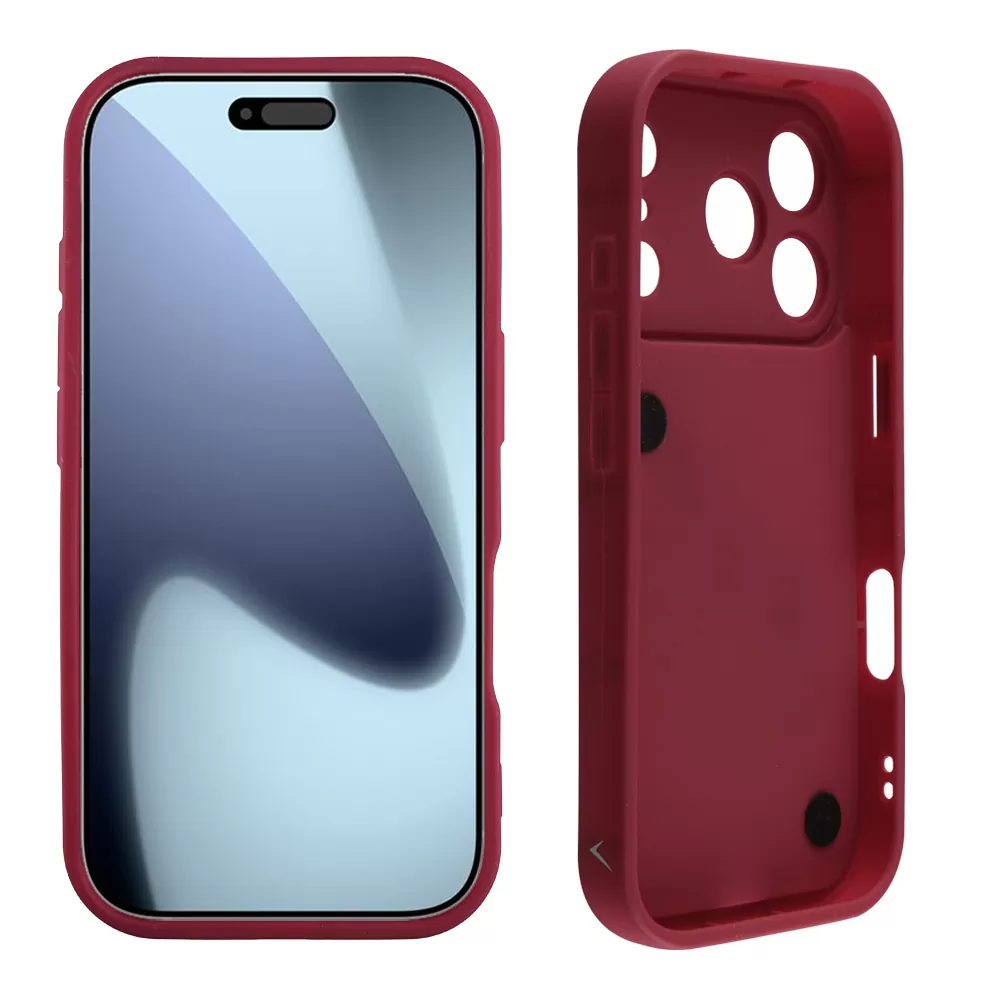 VOLTE-TEL SILICON TPU WITH STRAP ΘΗΚΗ IPHONE 17 PRO 6.3in  FULL CAMERA PROTECTION BURGUNDY WITH RED HEARTS - Image 4
