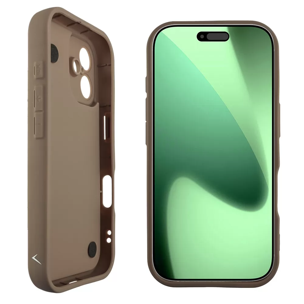 VOLTE-TEL SILICON TPU WITH STRAP ΘΗΚΗ IPHONE 17 6.3in  FULL CAMERA PROTECTION BROWN WITH WHITE BUTTERFLIES - Image 4