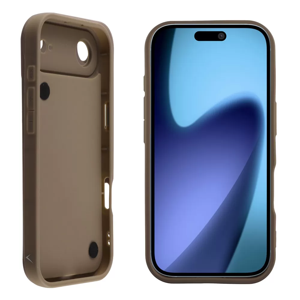 VOLTE-TEL SILICON TPU WITH STRAP ΘΗΚΗ IPHONE 17 AIR 6.5in  FULL CAMERA PROTECTION BROWN WITH WHITE BUTTERFLIES - Image 4