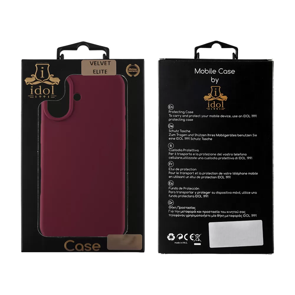 IDOL 1991 VELVET ELITE TPU ΘΗΚΗ IPHONE 17 6.3in  4 SIDE CAMERA GUARD BURGUNDY - Image 2