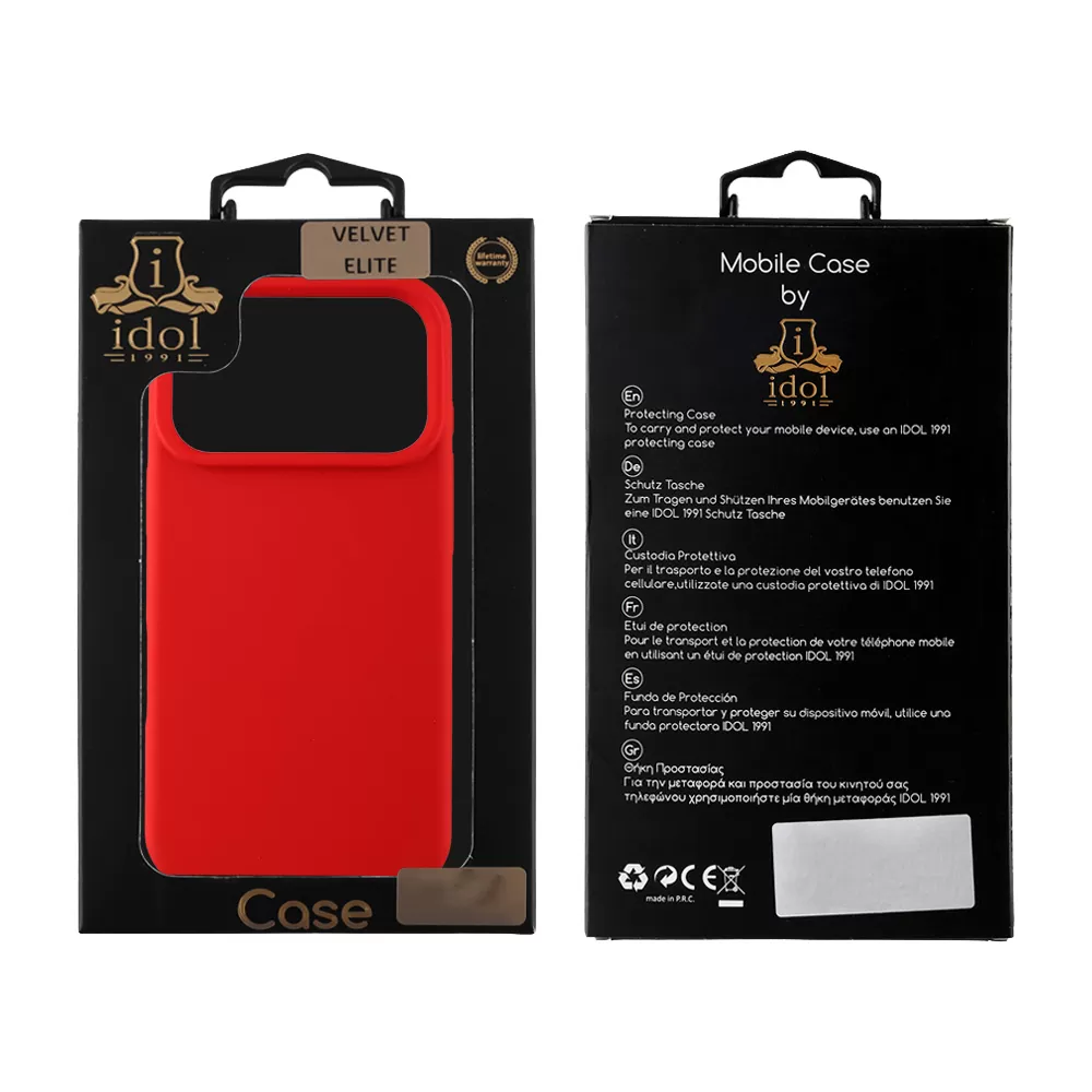 IDOL 1991 VELVET ELITE TPU ΘΗΚΗ IPHONE 17 PRO MAX 6.9in  4 SIDE CAMERA GUARD RED - Image 2
