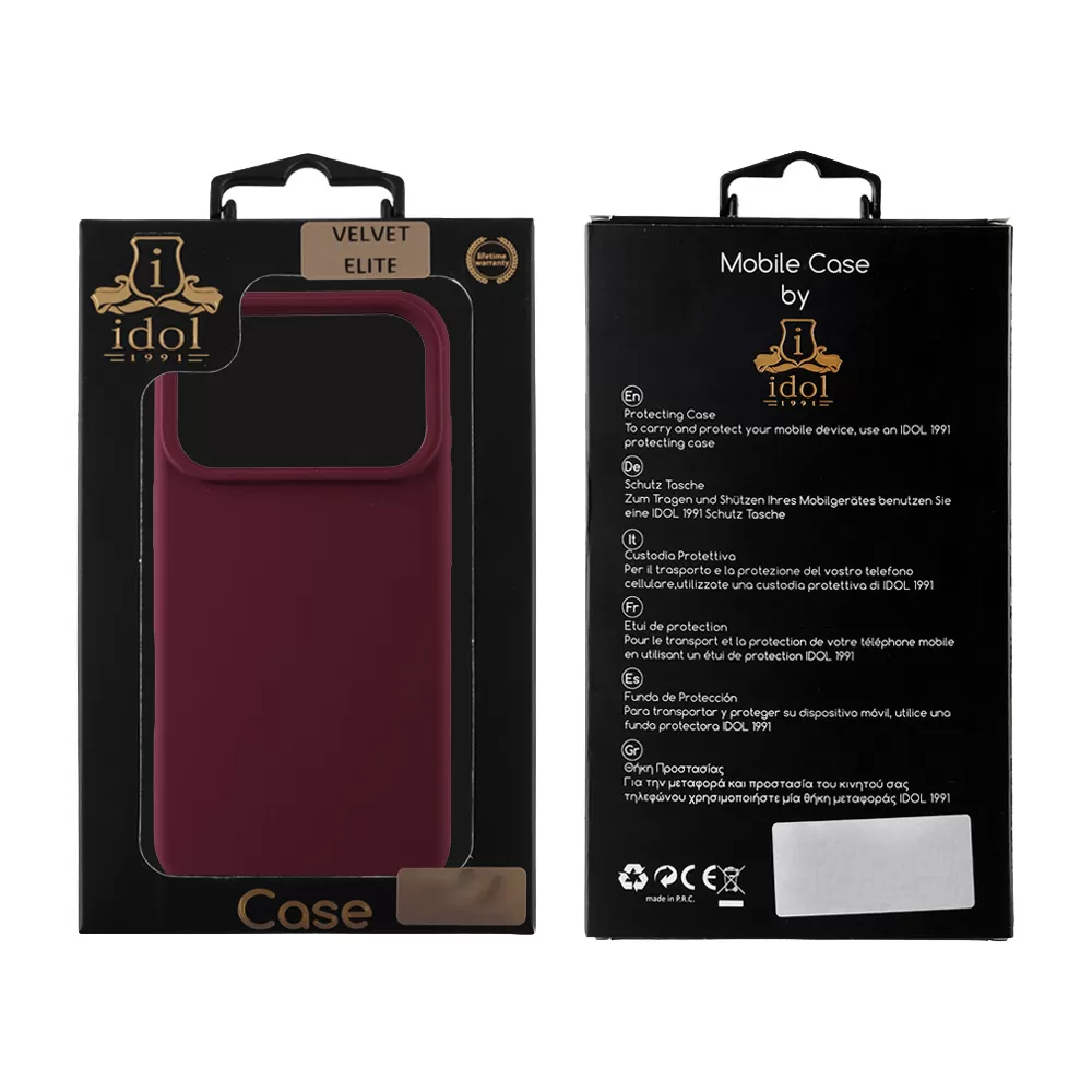 IDOL 1991 VELVET ELITE TPU ΘΗΚΗ IPHONE 17 PRO 6.3in  4 SIDE CAMERA GUARD BURGUNDY - Image 2
