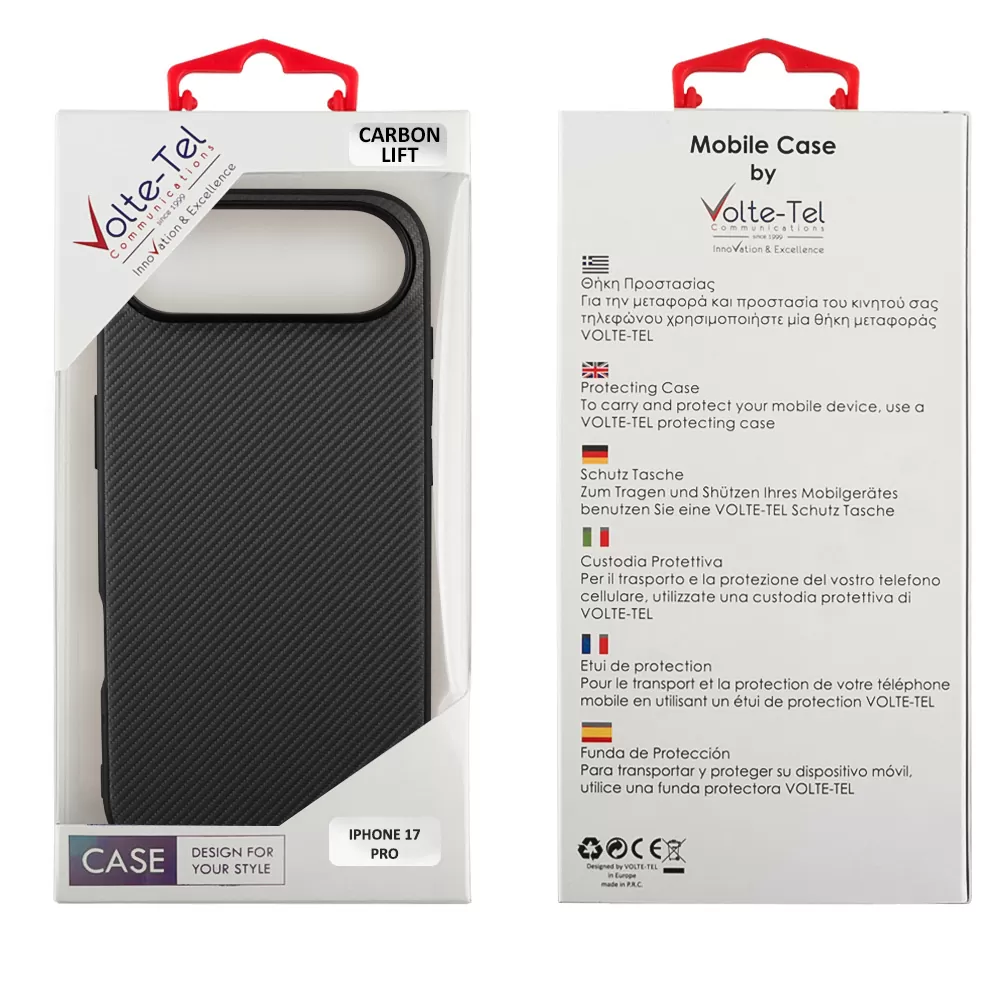 VOLTE-TEL CARBON LIFT ΘΗΚΗ IPHONE 17 AIR 6.5in  CAMERA GUARD PROTECTION BLACK - Image 2