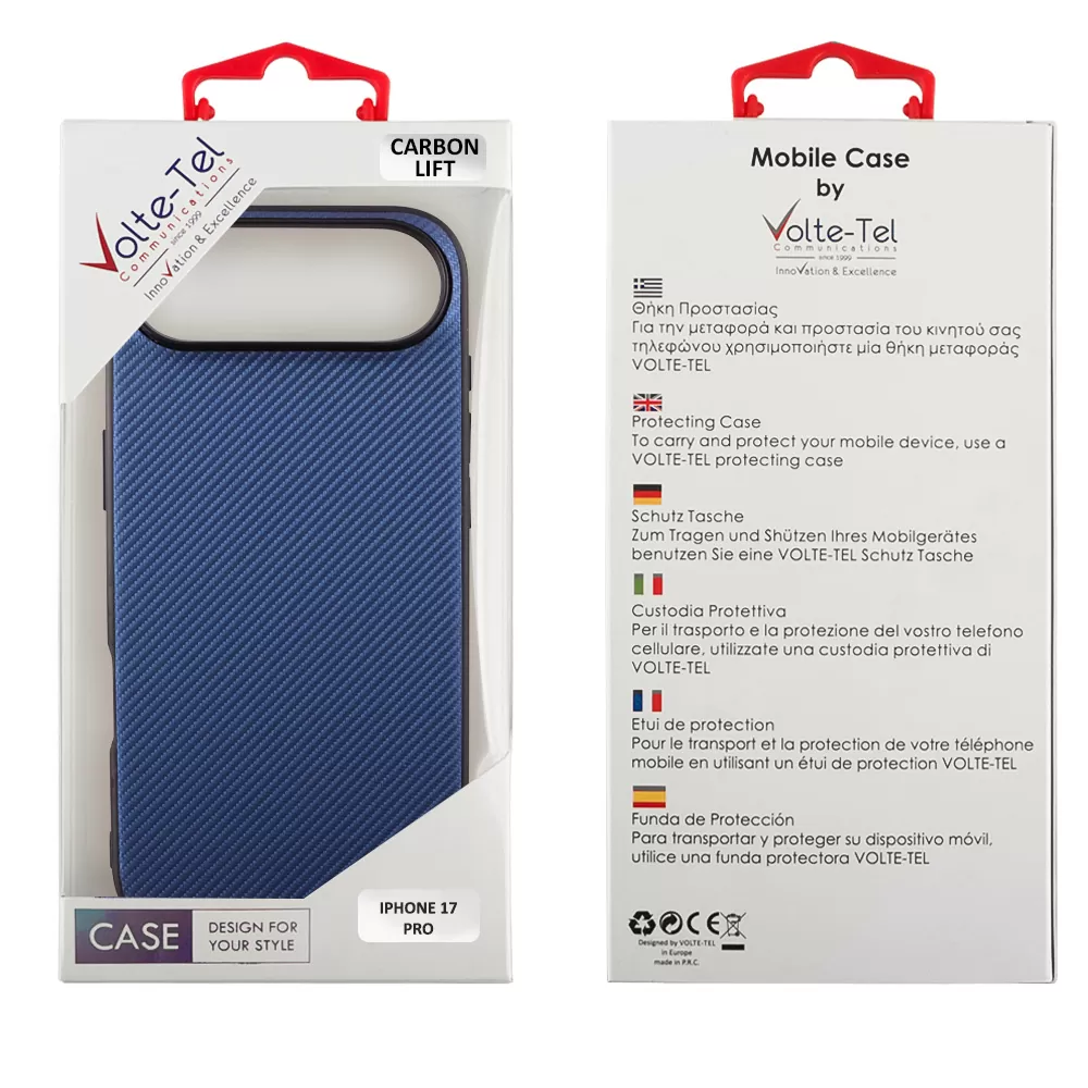 VOLTE-TEL CARBON LIFT ΘΗΚΗ IPHONE 17 AIR 6.5in  CAMERA GUARD PROTECTION BLUE - Image 2