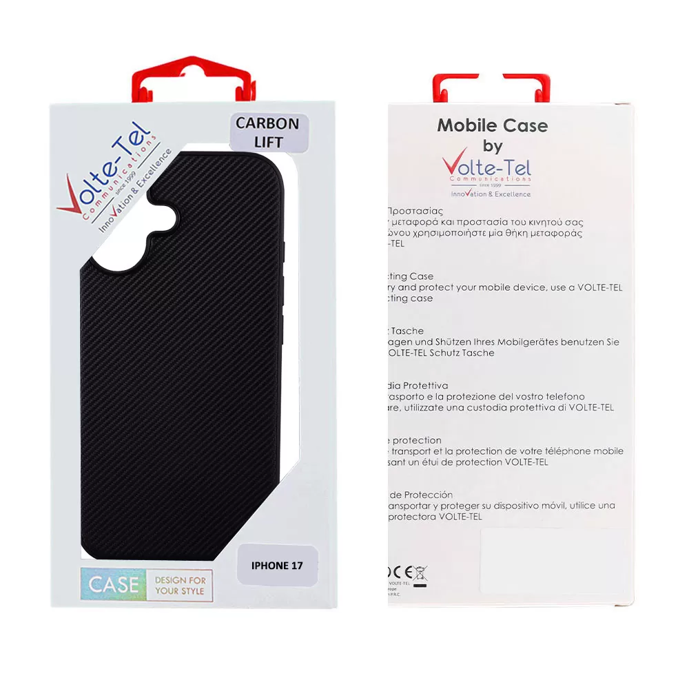 VOLTE-TEL CARBON LIFT ΘΗΚΗ IPHONE 17 6.3in  CAMERA GUARD PROTECTION BLACK - Image 2