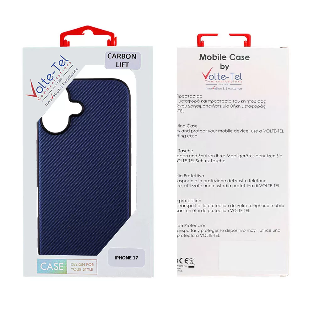 VOLTE-TEL CARBON LIFT ΘΗΚΗ IPHONE 17 6.3in  CAMERA GUARD PROTECTION BLUE - Image 2
