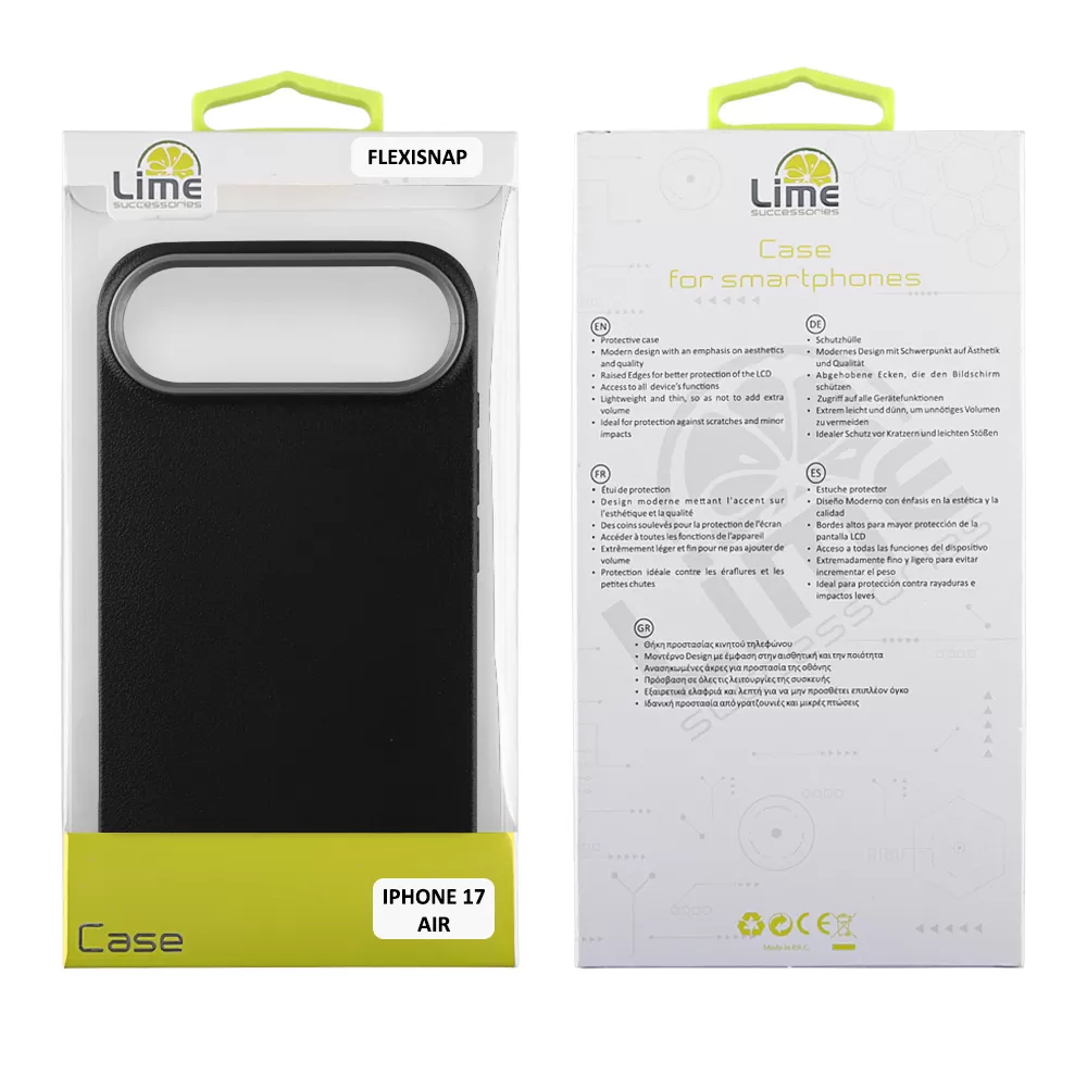 LIME ΘΗΚΗ IPHONE 17 AIR 6.5" FLEXISNAP TPU CAMERA GUARD BLACK - Image 2