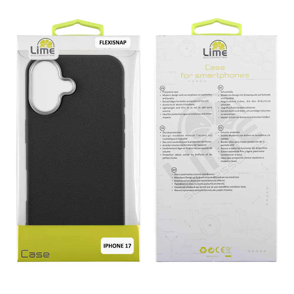 LIME ΘΗΚΗ IPHONE 17 6.3" FLEXISNAP TPU CAMERA GUARD BLACK - Image 2