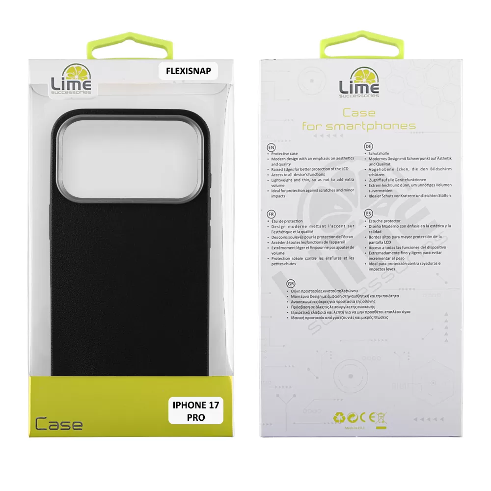 LIME ΘΗΚΗ IPHONE 17 PRO 6.3" FLEXISNAP TPU CAMERA GUARD BLACK - Image 2