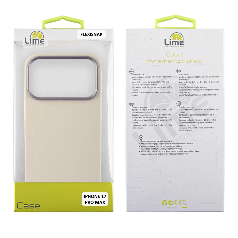 LIME ΘΗΚΗ IPHONE 17 PRO MAX 6.9" FLEXISNAP TPU CAMERA GUARD OFF WHITE - Image 2