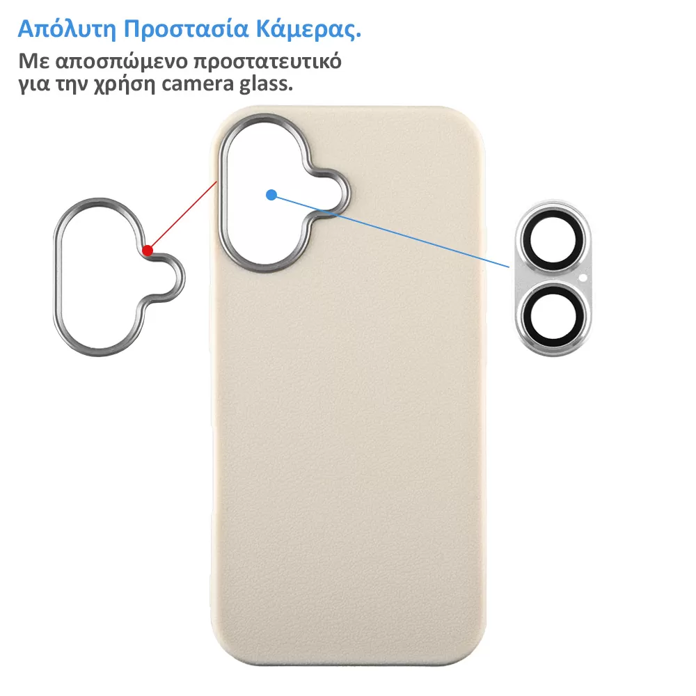 LIME ΘΗΚΗ IPHONE 17 AIR 6.5" FLEXISNAP TPU CAMERA GUARD OFF WHITE - Image 3