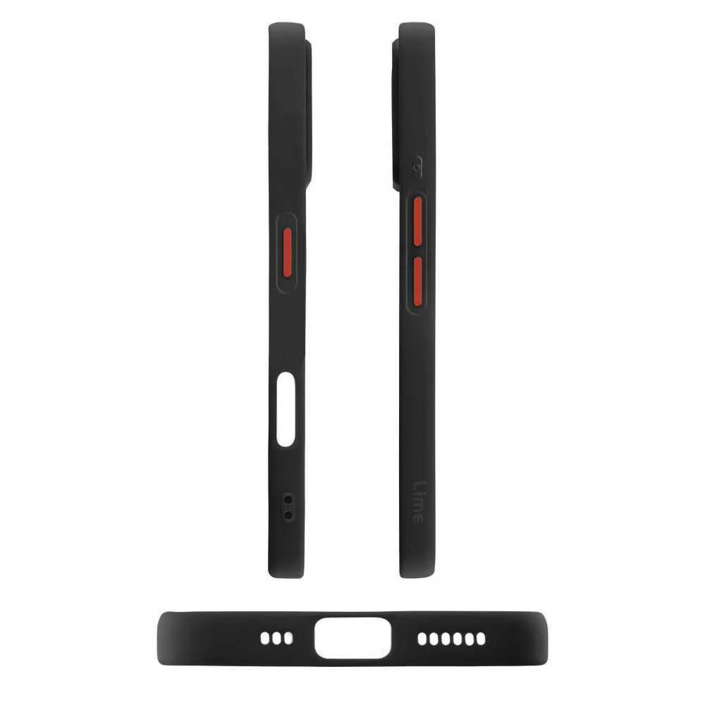 LIME HARDSHELL FUSION ΘΗΚΗ IPHONE 17 6.3in  FULL CAMERA PROTECTION BLACK WITH RED KEYS - Image 5