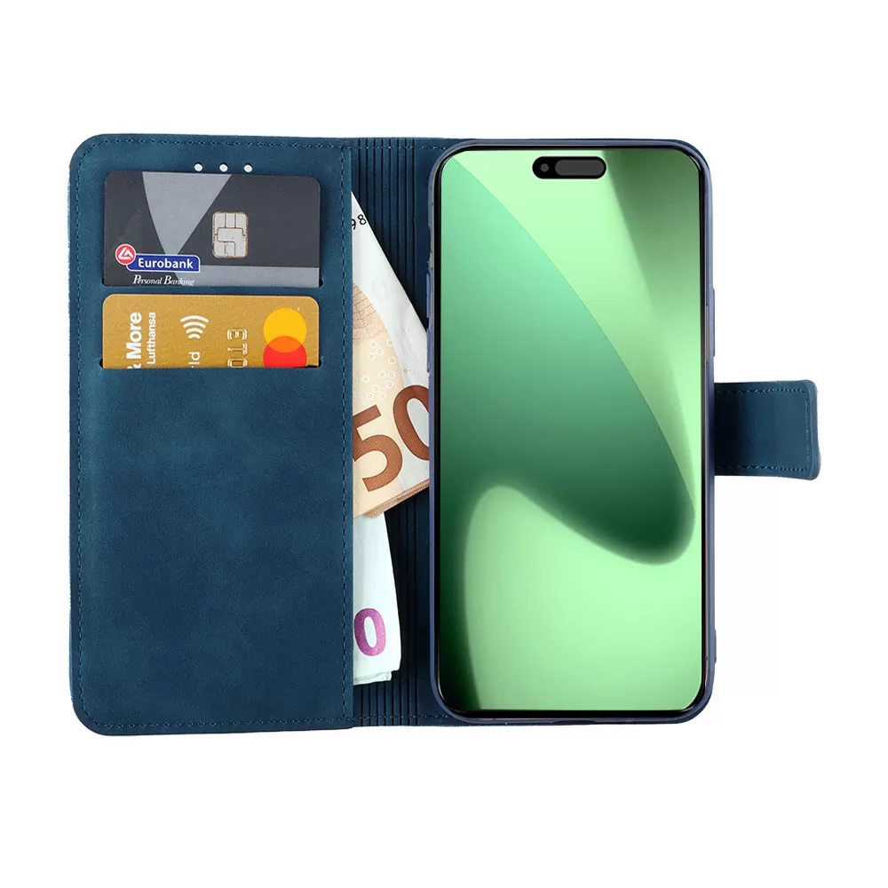 LIME ESSENTIAL ΘΗΚΗ IPHONE 17 PRO 6.3in  MAGNET BOOK STAND CLIP DARK BLUE - Image 5