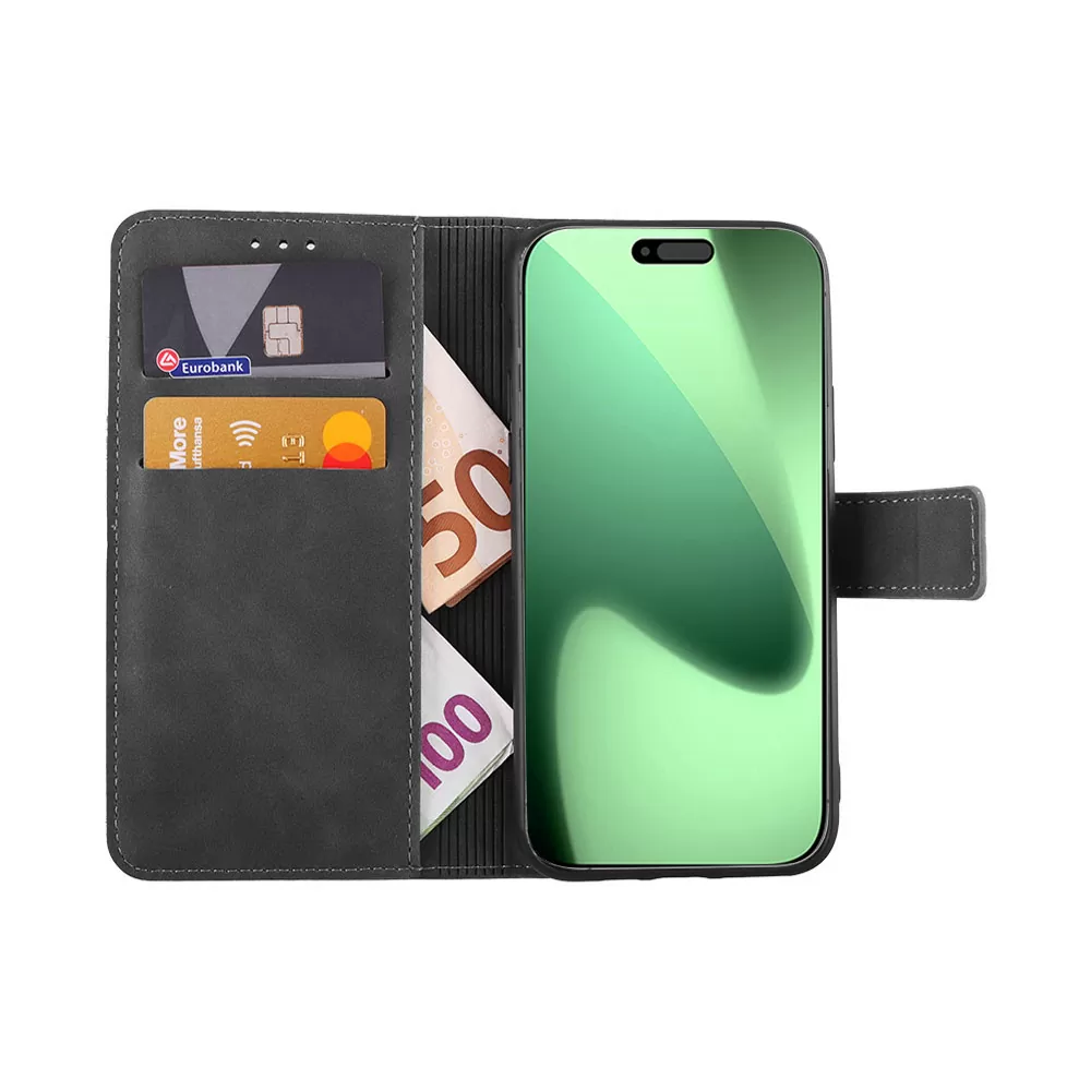 LIME ESSENTIAL ΘΗΚΗ IPHONE 17 PRO 6.3in MAGNET BOOK STAND CLIP GREY - Image 5