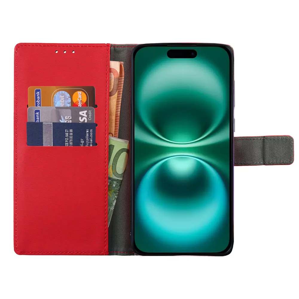 VOLTE-TEL ALLURE ΘΗΚΗ IPHONE 17 6.3in MAGNET BOOK STAND CLIP RED - Image 6